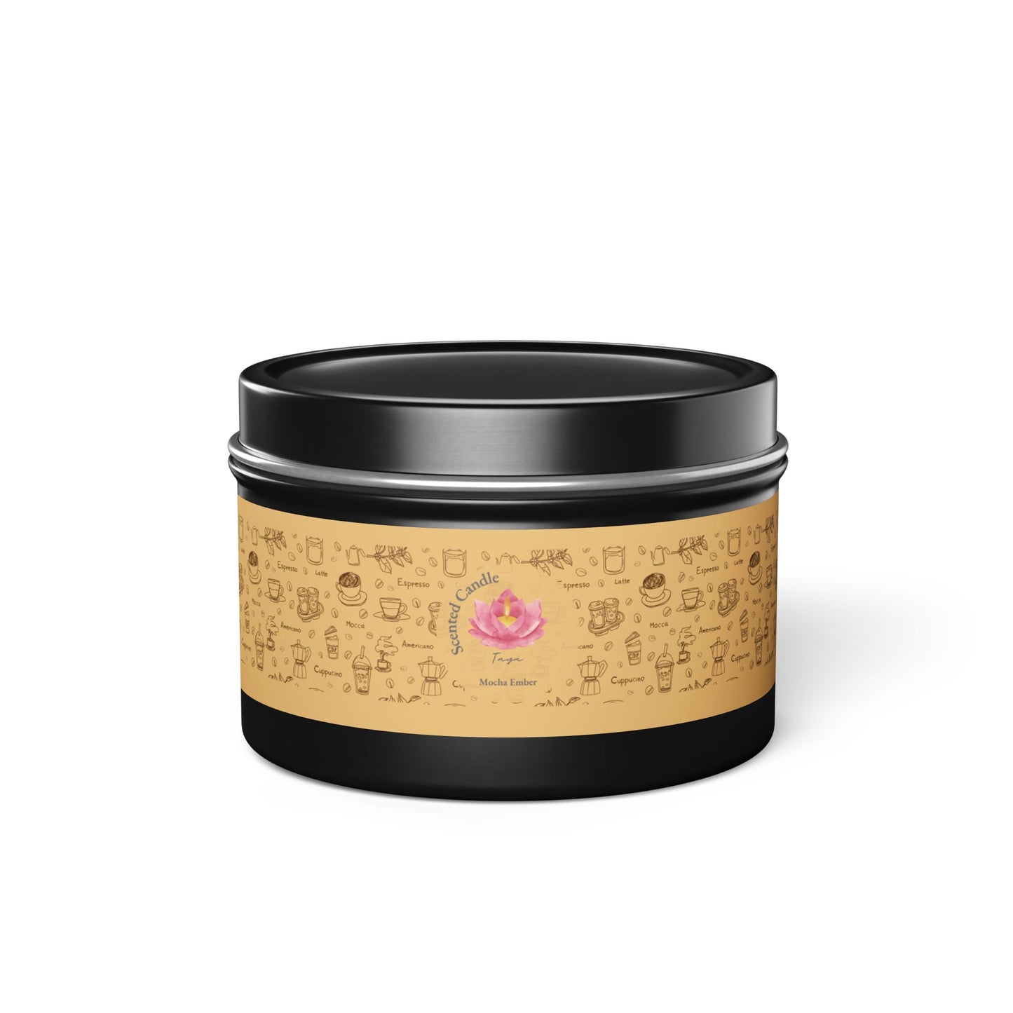 Taya's Mocha Ember - Coffee Scented Tin Candle 4oz 8oz | Coconut Soy Wax Blend