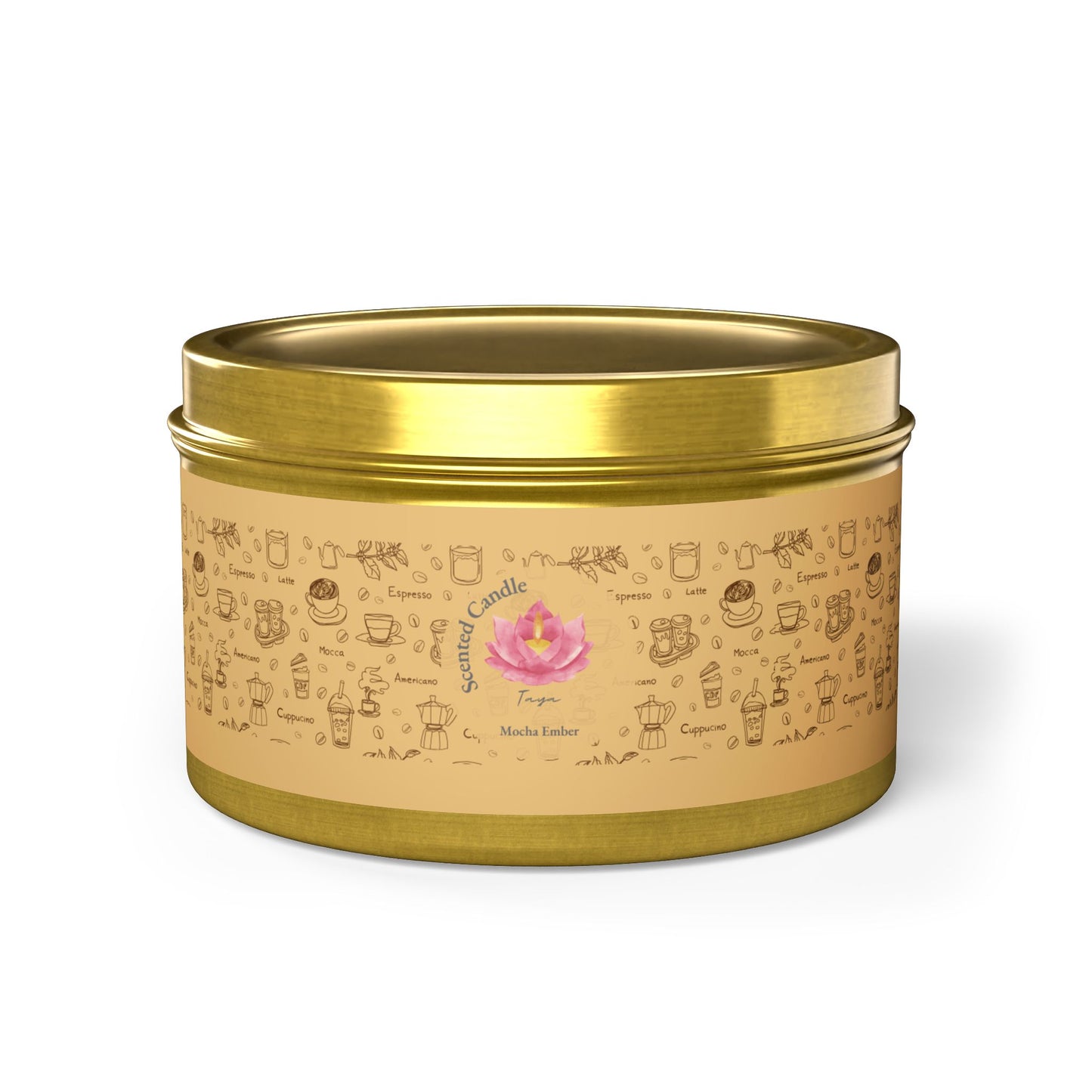 Taya's Mocha Ember - Coffee Scented Tin Candle 4oz 8oz | Coconut Soy Wax Blend