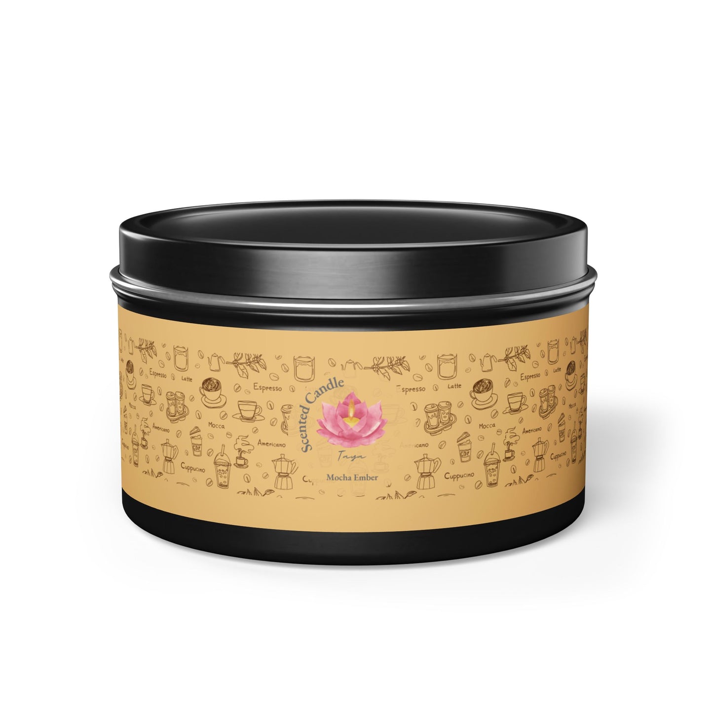 Taya's Mocha Ember - Coffee Scented Tin Candle 4oz 8oz | Coconut Soy Wax Blend