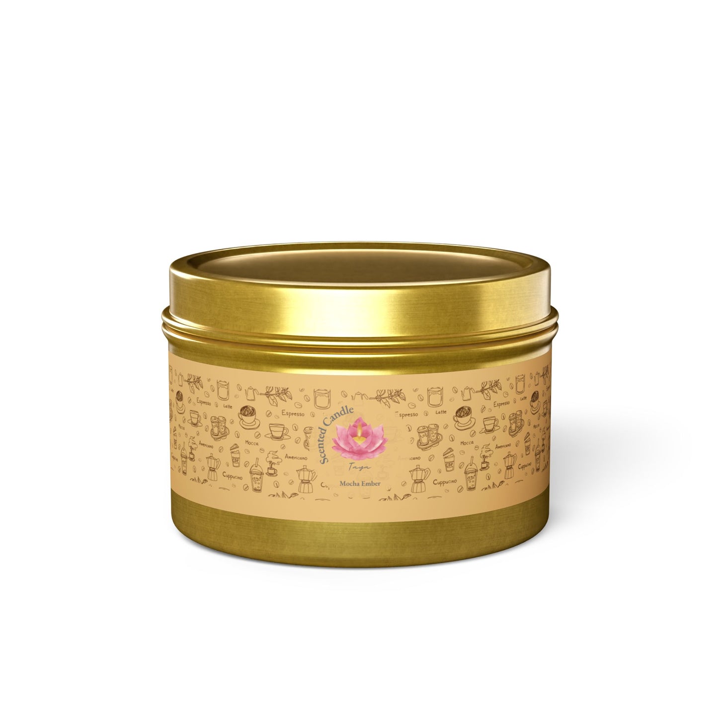 Taya's Mocha Ember - Coffee Scented Tin Candle 4oz 8oz | Coconut Soy Wax Blend