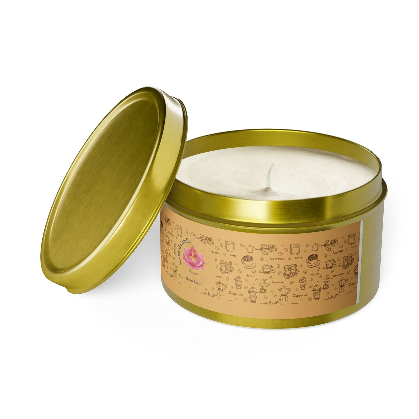 Taya's Mocha Ember - Coffee Scented Tin Candle 4oz 8oz | Coconut Soy Wax Blend