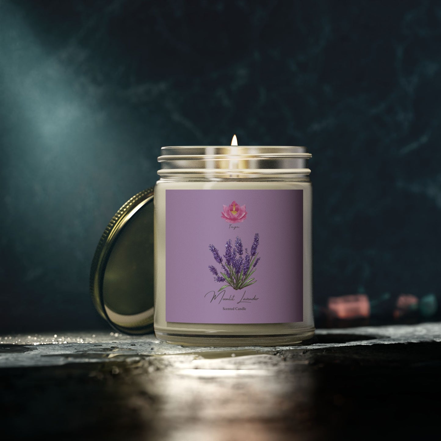 Moonlit Lavender Scented Candle - Lavender Scented Candles 4oz, 9oz | Coconut Apricot Wax