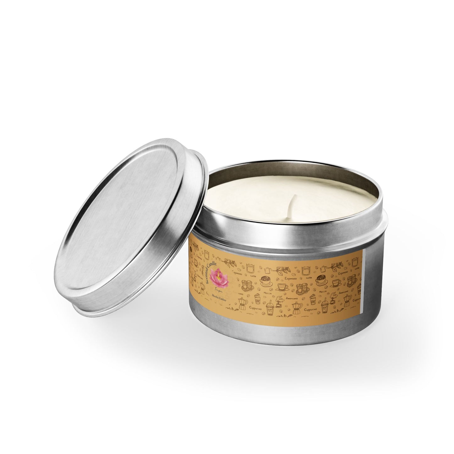 Taya's Mocha Ember - Coffee Scented Tin Candle 4oz 8oz | Coconut Soy Wax Blend