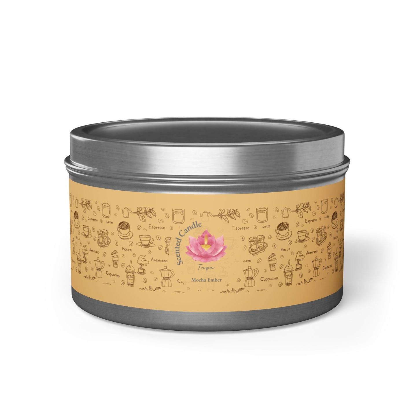 Taya's Mocha Ember - Coffee Scented Tin Candle 4oz 8oz | Coconut Soy Wax Blend