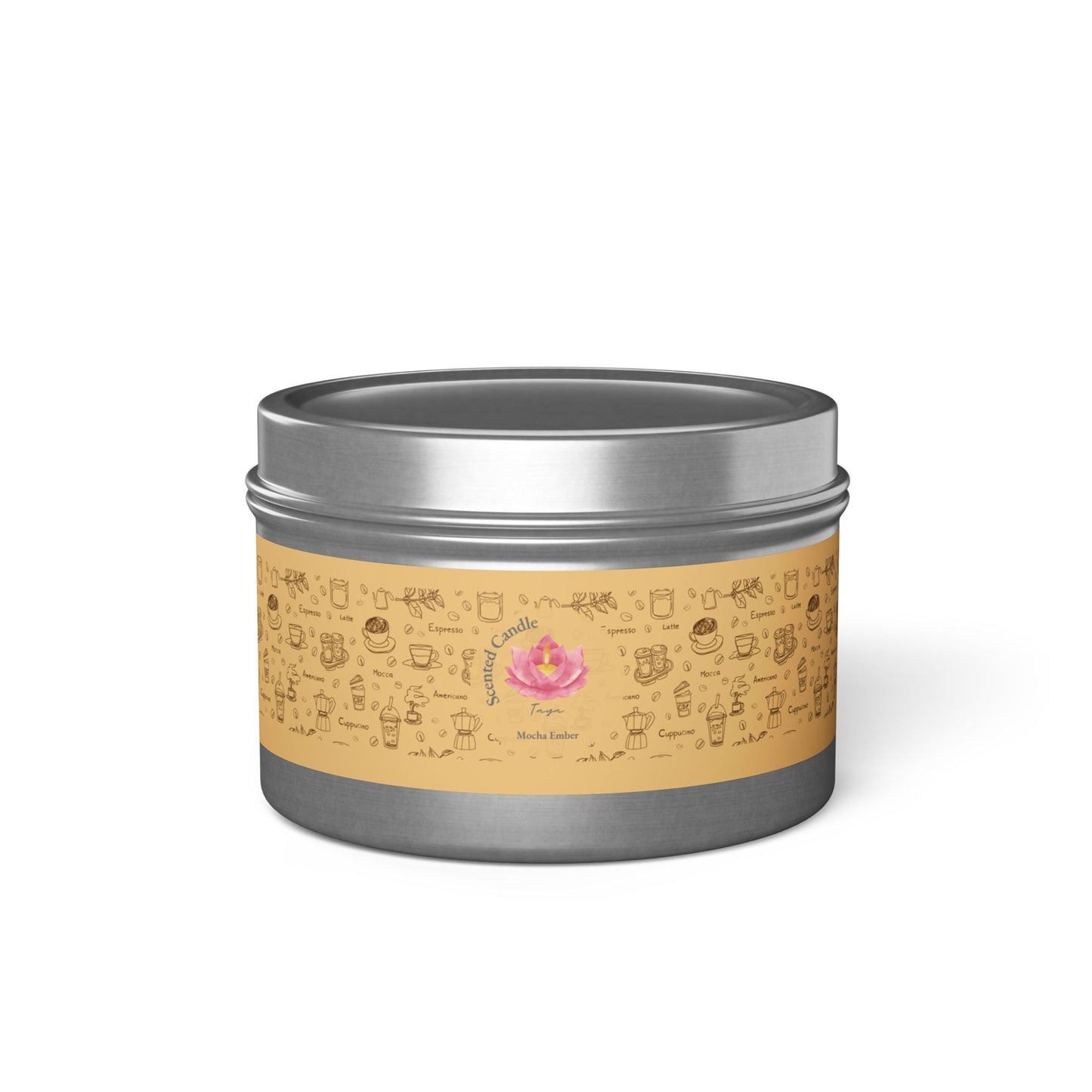 Taya's Mocha Ember - Coffee Scented Tin Candle 4oz 8oz | Coconut Soy Wax Blend