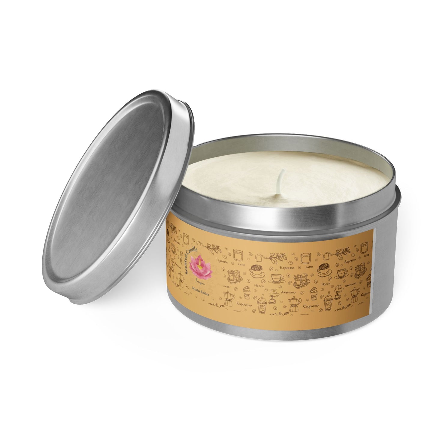Taya's Mocha Ember - Coffee Scented Tin Candle 4oz 8oz | Coconut Soy Wax Blend