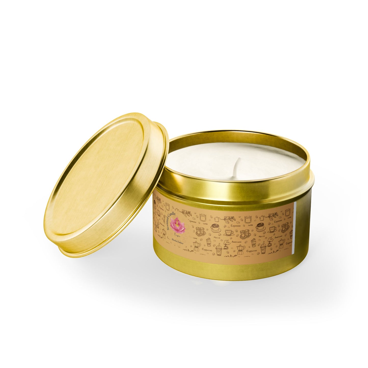 Taya's Mocha Ember - Coffee Scented Tin Candle 4oz 8oz | Coconut Soy Wax Blend